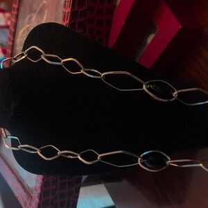 Elegant Simone Collini Stainless Steel Italy Silver And Black Chain Necklace
